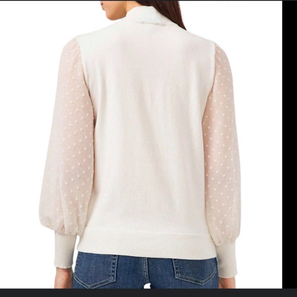 Adrianna Papell Womens Pink Sweater Detailed sleeves Size Large